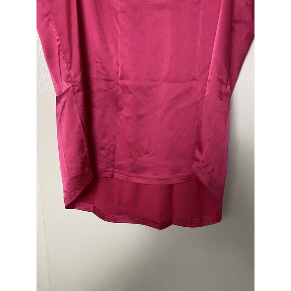 Ouslee Women Cami Tank Top Hot Pink Size M Satin Sleeveless Lose Fit Fuchsia - Picture 12 of 13